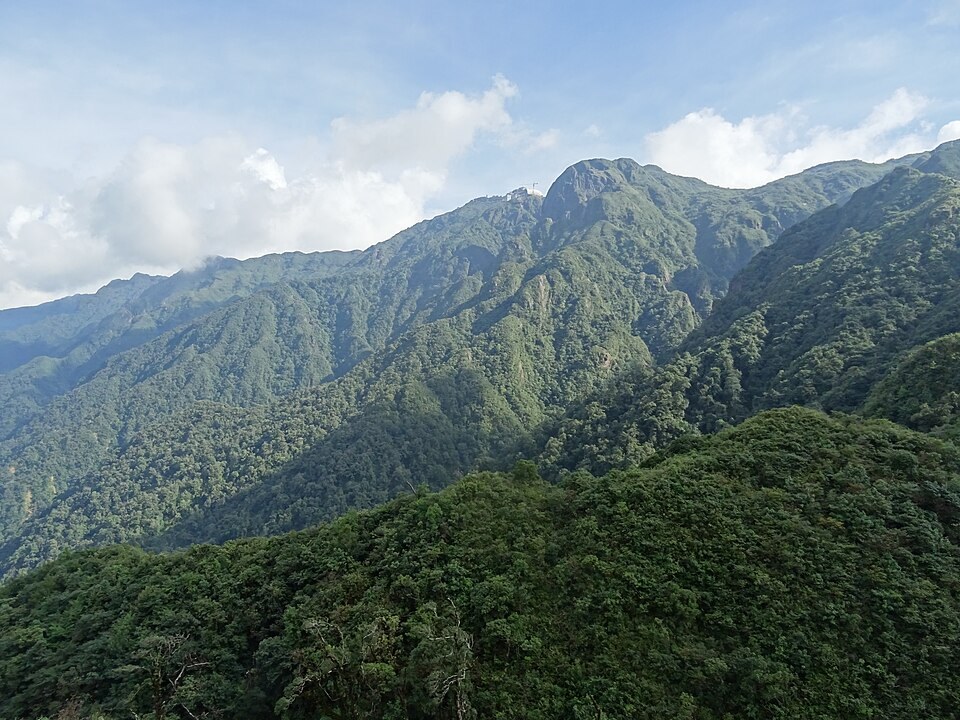 Fansipan seen from the trail toward Nui Xe Ranger Station, Vietnam