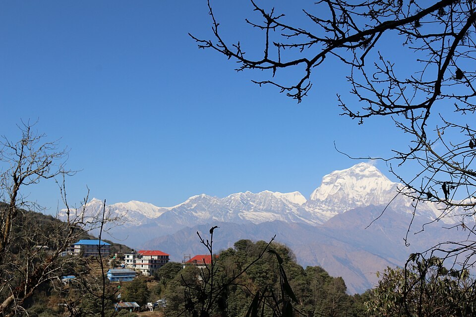 Poon Hill viewpoint with Himalayan peaks in the background, Nepal